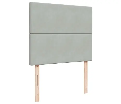 Atsperu Gulta Ar Matraci, Gaiši Pelēka Samts, 120X190 Cm Vidaxl