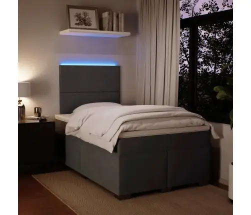 Atsperu Gulta Ar Matraci, Tumši Pelēks Samts, 120X190 Cm Vidaxl