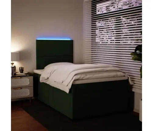 Atsperu Gulta Ar Matraci, Tumši Zaļš Samts, 120X190 Cm Vidaxl