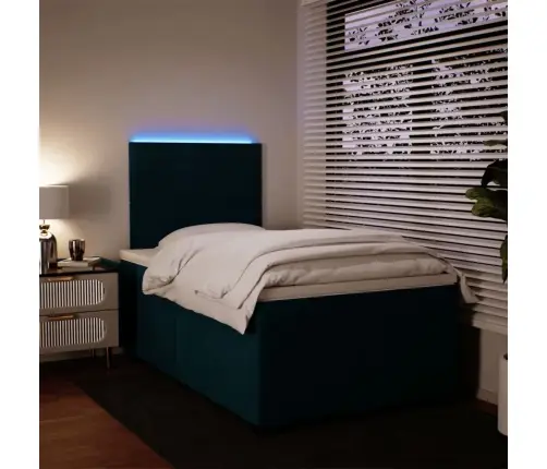 Atsperu Gulta Ar Matraci, Zils Samts, 120X190 Cm Vidaxl