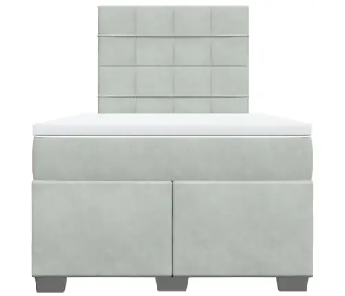 Kontinentaalvoodi Madratsiga, Helehall, 120 X 190 cm Samet