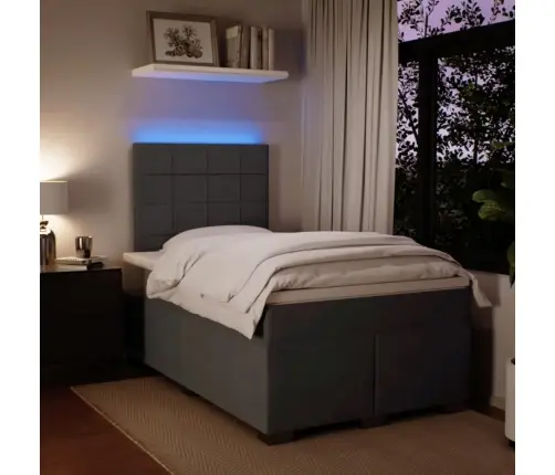 Atsperu Gulta Ar Matraci, Tumši Pelēks Samts, 120X190 Cm Vidaxl