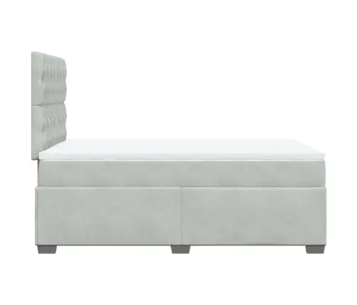 Lova Su Spyruoklėmis Ir Čiužiniu, Pilka, 120X190cm Aksomas