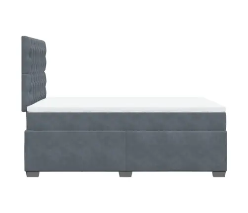 Atsperu Gulta Ar Matraci, Tumši Pelēks Samts, 120X190 Cm Vidaxl