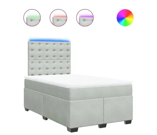 Kontinentaalvoodi Madratsiga, Helehall, 120 X 190 cm Samet