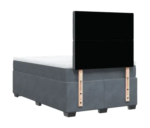 Atsperu Gulta Ar Matraci, Tumši Pelēks Samts, 120X190 Cm Vidaxl