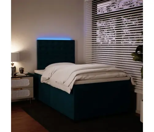 Atsperu Gulta Ar Matraci, Zils Samts, 120X190 Cm Vidaxl