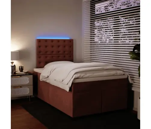 Atsperu Gulta Ar Matraci, Rozā Samts, 120X190 Cm Vidaxl