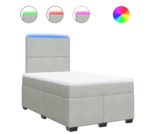 Kontinentaalvoodi Madratsiga, Helehall, 120X200 cm Samet