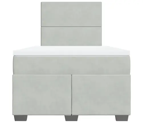 Kontinentaalvoodi Madratsiga, Helehall, 120X200 cm Samet