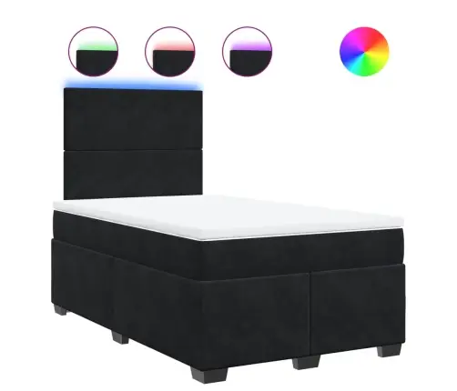 Kontinentaalvoodi Madratsiga, Must, 120X200 cm Samet