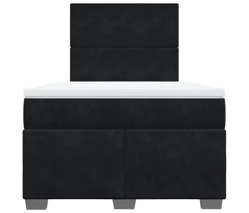 Kontinentaalvoodi Madratsiga, Must, 120X200 cm Samet