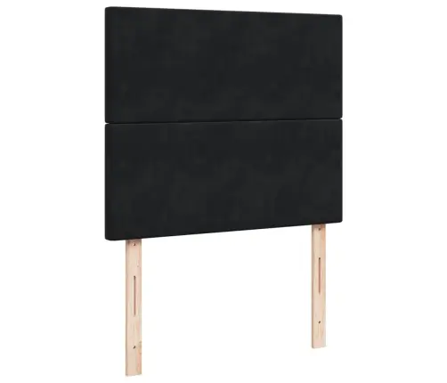 Kontinentaalvoodi Madratsiga, Must, 120X200 cm Samet