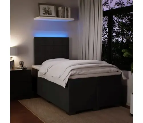 Atsperu Gulta Ar Matraci, Melna Samts, 120X200 Cm Vidaxl