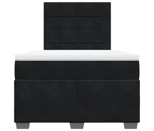 Atsperu Gulta Ar Matraci, Melna Samts, 120X200 Cm Vidaxl