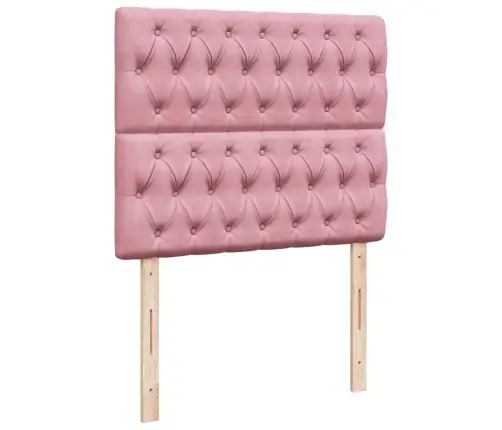 Atsperu Gulta Ar Matraci, Rozā Samts, 120X200 Cm Vidaxl