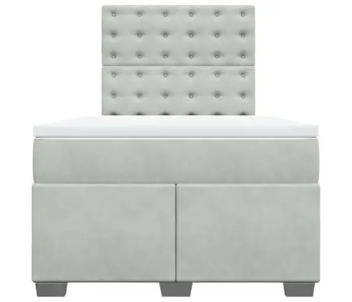 Atsperu Gulta Ar Matraci, Gaiši Pelēka Samts, 120X200 Cm Vidaxl