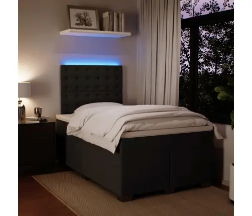 Atsperu Gulta Ar Matraci, Melna Samts, 120X200 Cm Vidaxl