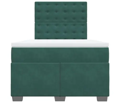 Lova Su Spyruoklėmis Ir Čiužiniu, Žalia, 120X200cm Aksomas