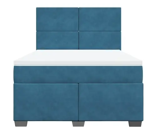 Kontinentaalvoodi Madratsiga, Sinine, 140X190 cm Samet