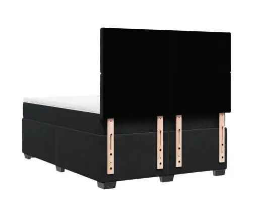 Atsperu Gulta Ar Matraci, Melna Samts, 140X190 Cm Vidaxl