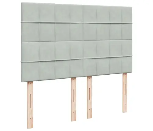 Kontinentaalvoodi Madratsiga, Helehall, 140X200 cm Samet