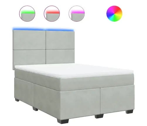 Kontinentaalvoodi Madratsiga, Helehall, 160X200 cm Samet