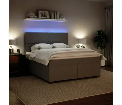 Atsperu Gulta Ar Matraci, Gaiši Pelēka Samts, 180X200 Cm Vidaxl