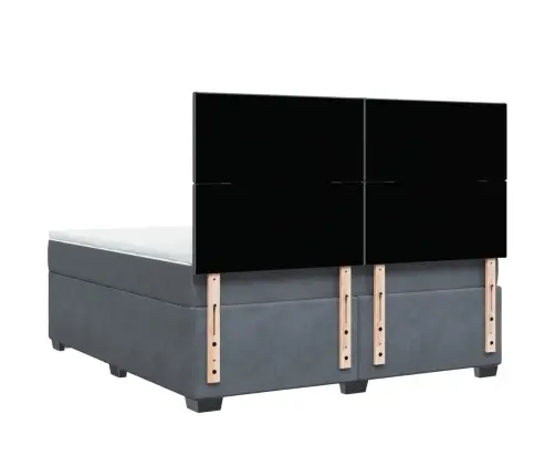 Atsperu Gulta Ar Matraci, Tumši Pelēka Samts, 180X200 Cm Vidaxl