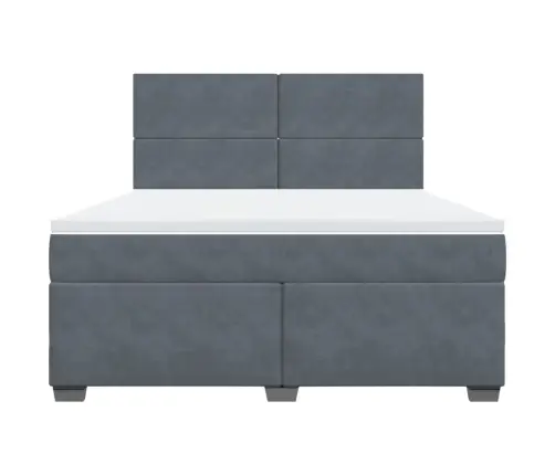 Atsperu Gulta Ar Matraci, Tumši Pelēka Samts, 180X200 Cm Vidaxl