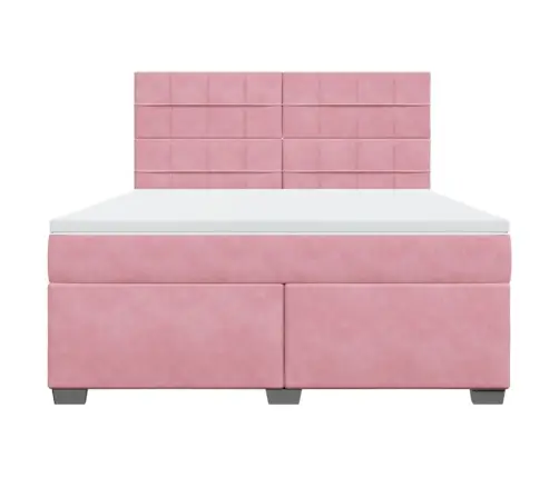 Kontinentaalvoodi Madratsiga, Roosa, 180X200 cm Samet