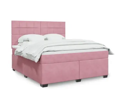 Kontinentaalvoodi Madratsiga, Roosa, 180X200 cm Samet