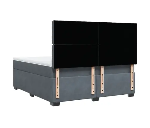 Atsperu Gulta Ar Matraci, Tumši Pelēka Samts, 180X200 Cm Vidaxl