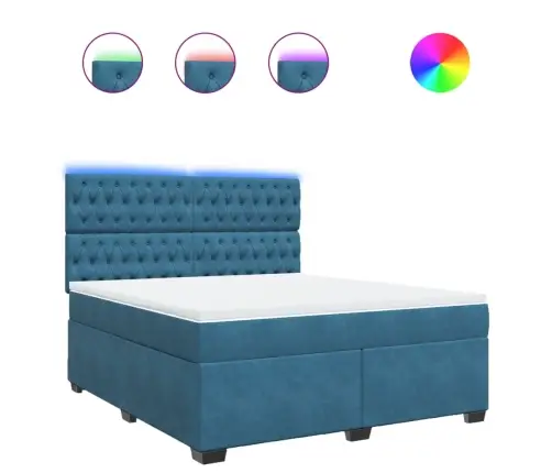 Kontinentaalvoodi Madratsiga, Sinine, 180X200 cm Samet