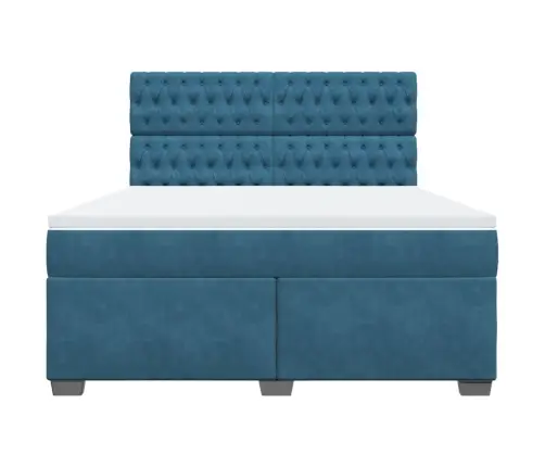 Kontinentaalvoodi Madratsiga, Sinine, 180X200 cm Samet