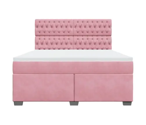 Kontinentaalvoodi Madratsiga, Roosa, 180X200 cm Samet