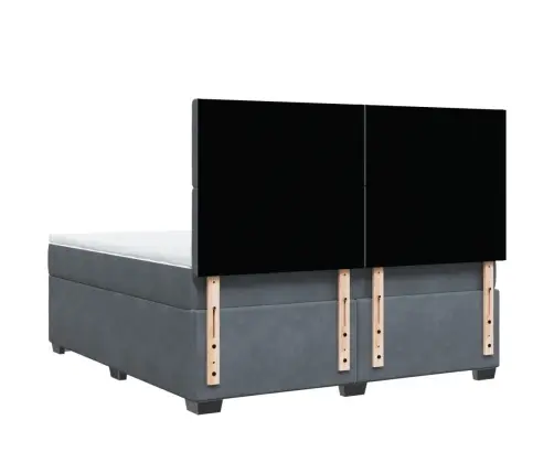 Atsperu Gulta Ar Matraci, Tumši Pelēka Samts, 180X200 Cm Vidaxl