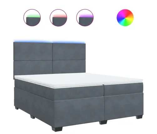 Kontinentaalvoodi Madratsiga, Tumehall, 200X200 cm Samet