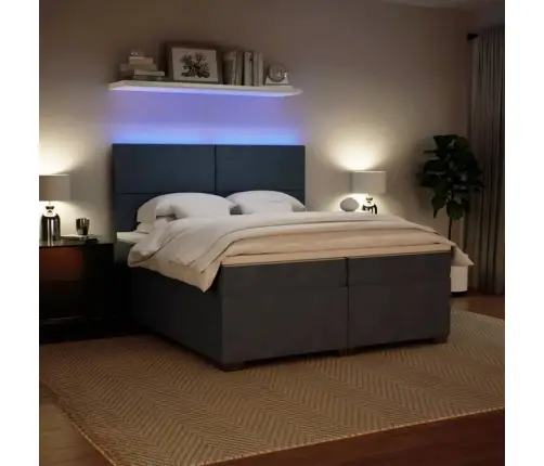 Kontinentaalvoodi Madratsiga, Tumehall, 200X200 cm Samet