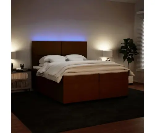 Atsperu Gulta Ar Matraci, Rozā Samts, 200X200 Cm Vidaxl