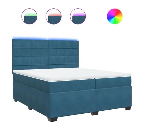 Kontinentaalvoodi Madratsiga, Sinine, 200X200 cm Samet