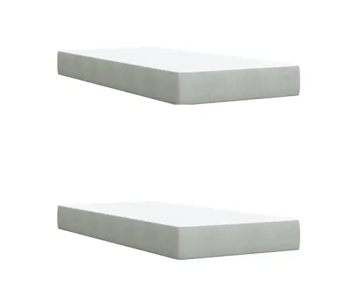 Atsperu Gulta Ar Matraci, Gaiši Pelēka Samts, 200X200 Cm Vidaxl