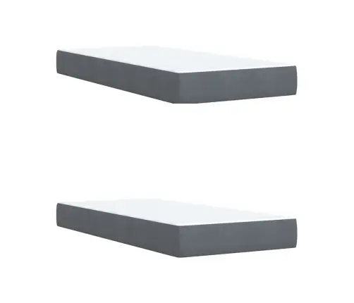 Atsperu Gulta Ar Matraci, Tumši Pelēka Samts, 200X200 Cm Vidaxl