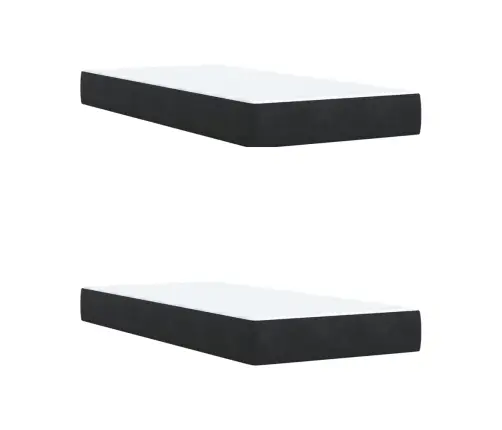 Atsperu Gulta Ar Matraci, Melna Samts, 200X200 Cm Vidaxl