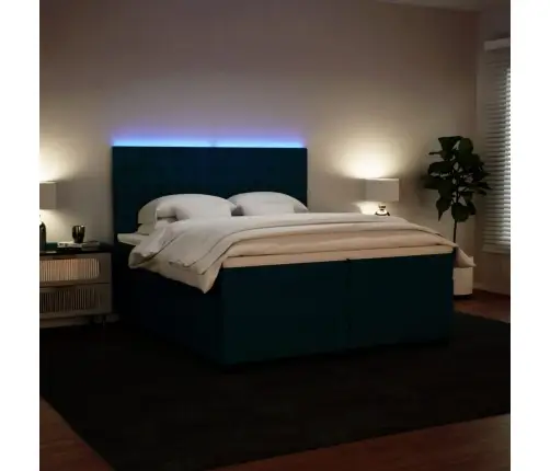 Kontinentaalvoodi Madratsiga, Sinine, 200X200 cm Samet