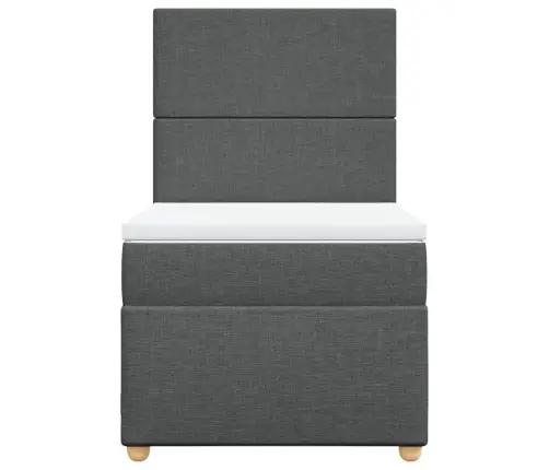 Lova Su Spyruoklėmis Ir Čiužiniu, Tamsiai Pilka, 80X200 Cm