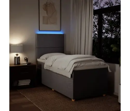 Lova Su Spyruoklėmis Ir Čiužiniu, Taupe, 80X200 cm Audinys