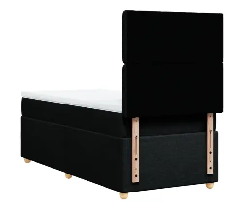 Lova Su Spyruoklėmis Ir Čiužiniu, Juoda, 80X200cm Audinys