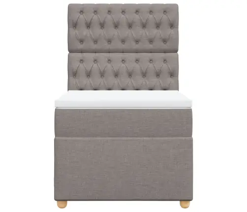 Atsperu Gultas Rāmis Ar Matraci, Pelēkbrūns, 80X200 Cm, Audums Vidaxl