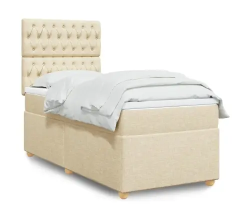 Kontinentaalvoodi Madratsiga, Kreemjas, 80X200 cm Kangas